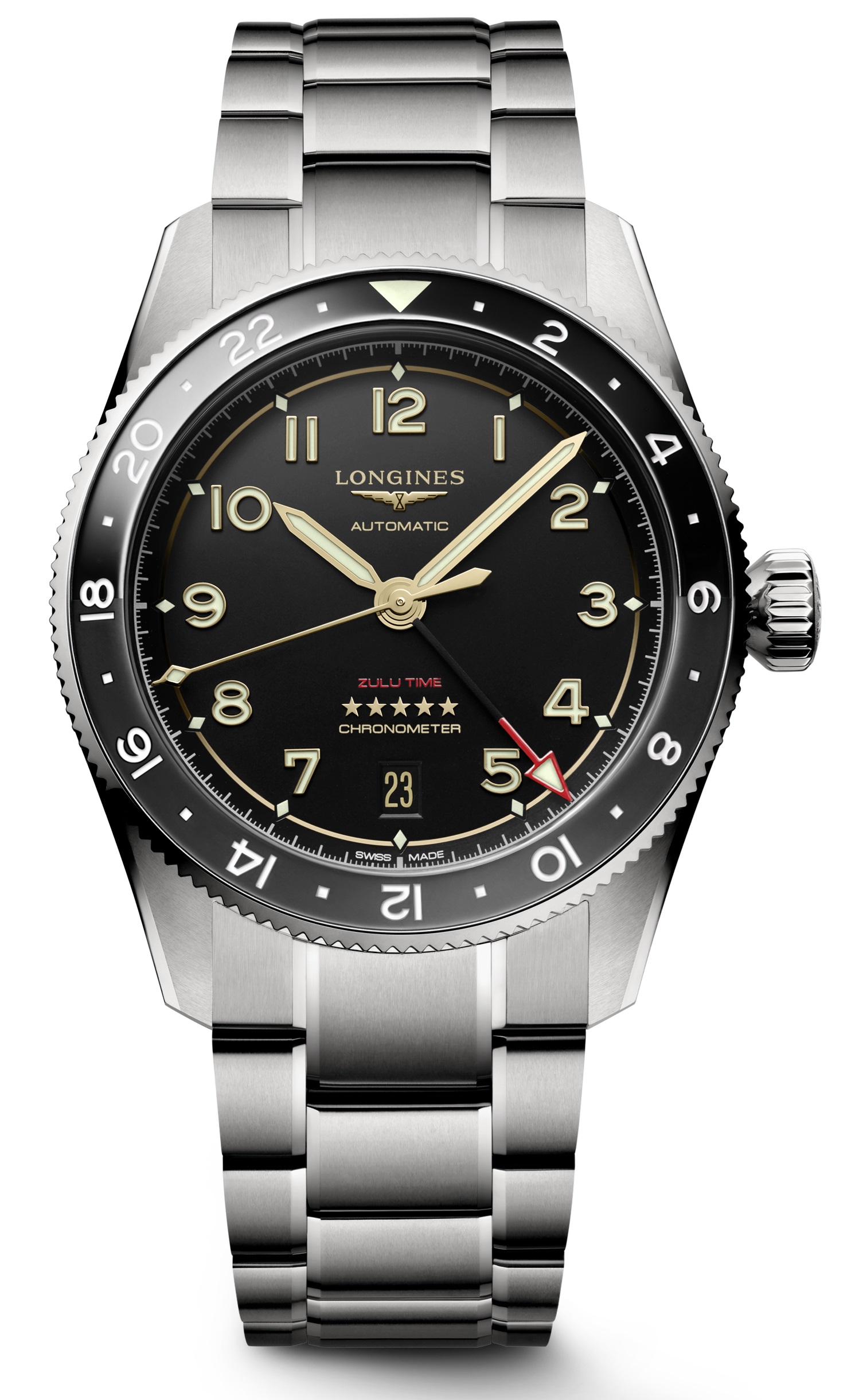 ロンジン(LONGINES) スピリット ズール―タイム チタン L3.802.1.53.6